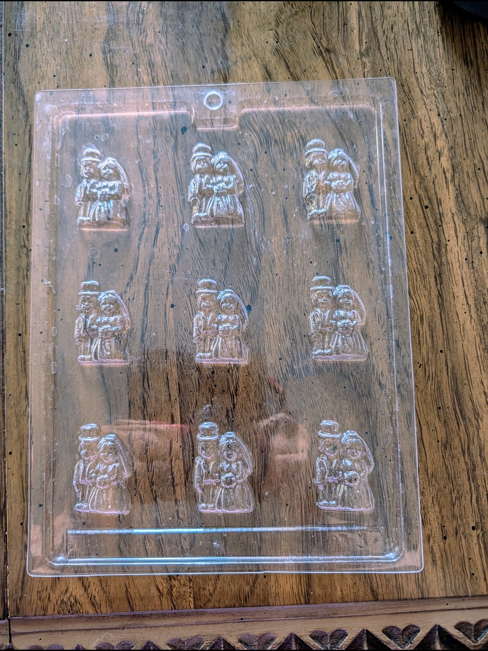 Clear Plastic Chocolate/Candy Mold with Bride & Groom Figures